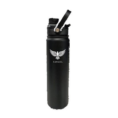Lucania 2.0, 24oz double wall stainless steel vacuum bottle matte black